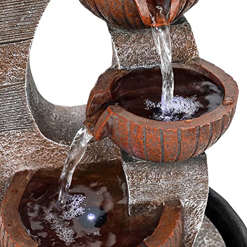 15.7" High 5-Tier Tabletop Water Fountain with LED Lights N547227