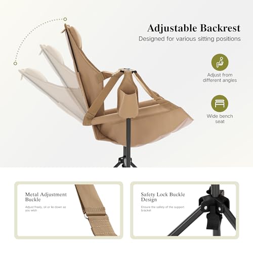 Blue Adjustable Folding Camping Chair with Cup Holder Q1751