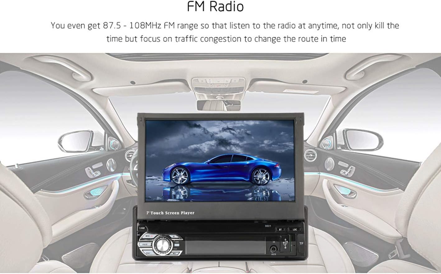 Single Din 7 Inch Touch Screen Car Stereo with Bluetooth R129