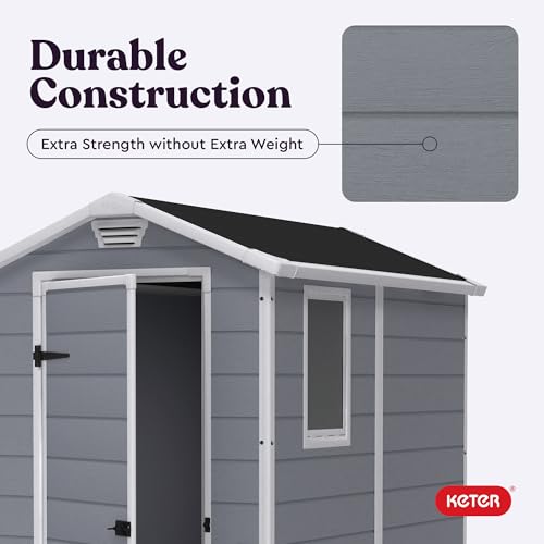 Grey & White 4x6 Resin Outdoor Storage Shed Z327