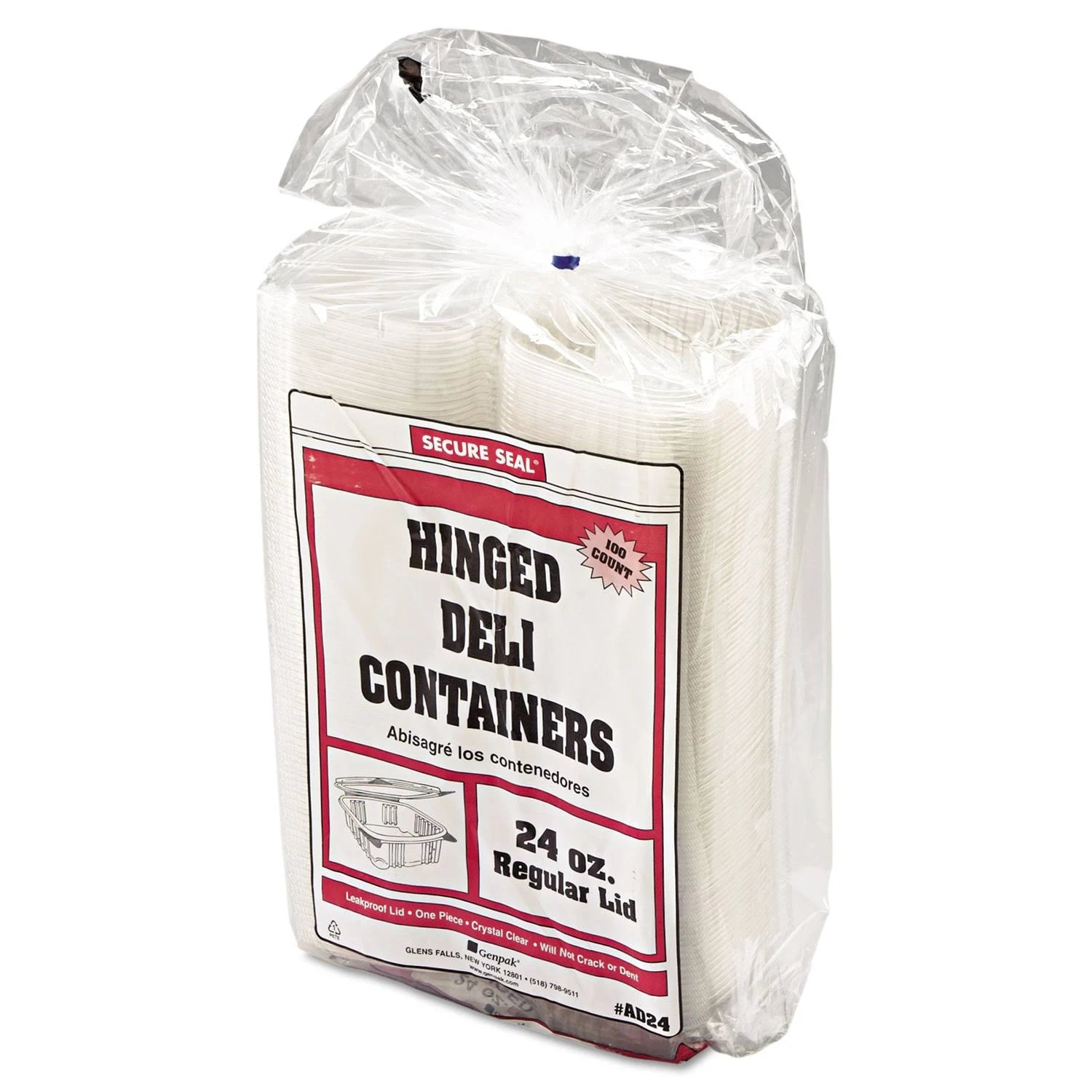 24 oz Clear Hinged Deli Container Y1258