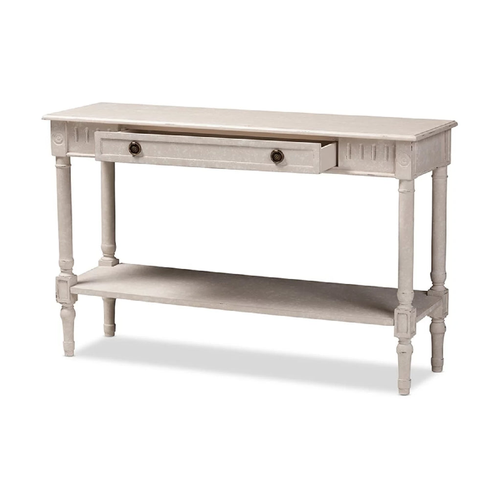 Whitewashed 1-Drawer Console Table Z1730