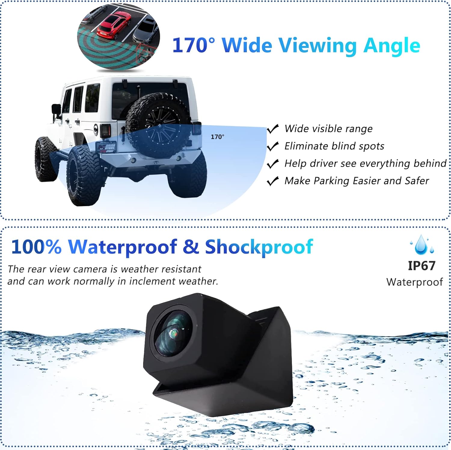 Car Backup Camera Rear View Camera, Spare Tire Mount, Pack of 2 O6461
