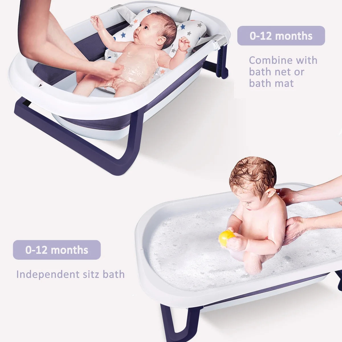 31'' Folding Baby Bathtub with Support Blue V64190