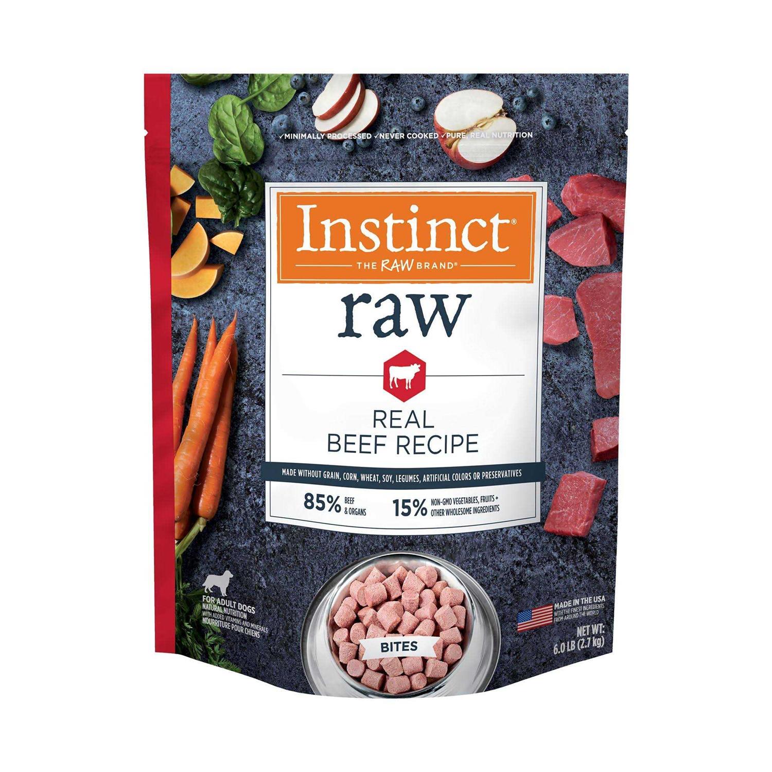Frozen Raw Bites Grain Free Real Beef Recipe Dog Food Z288721