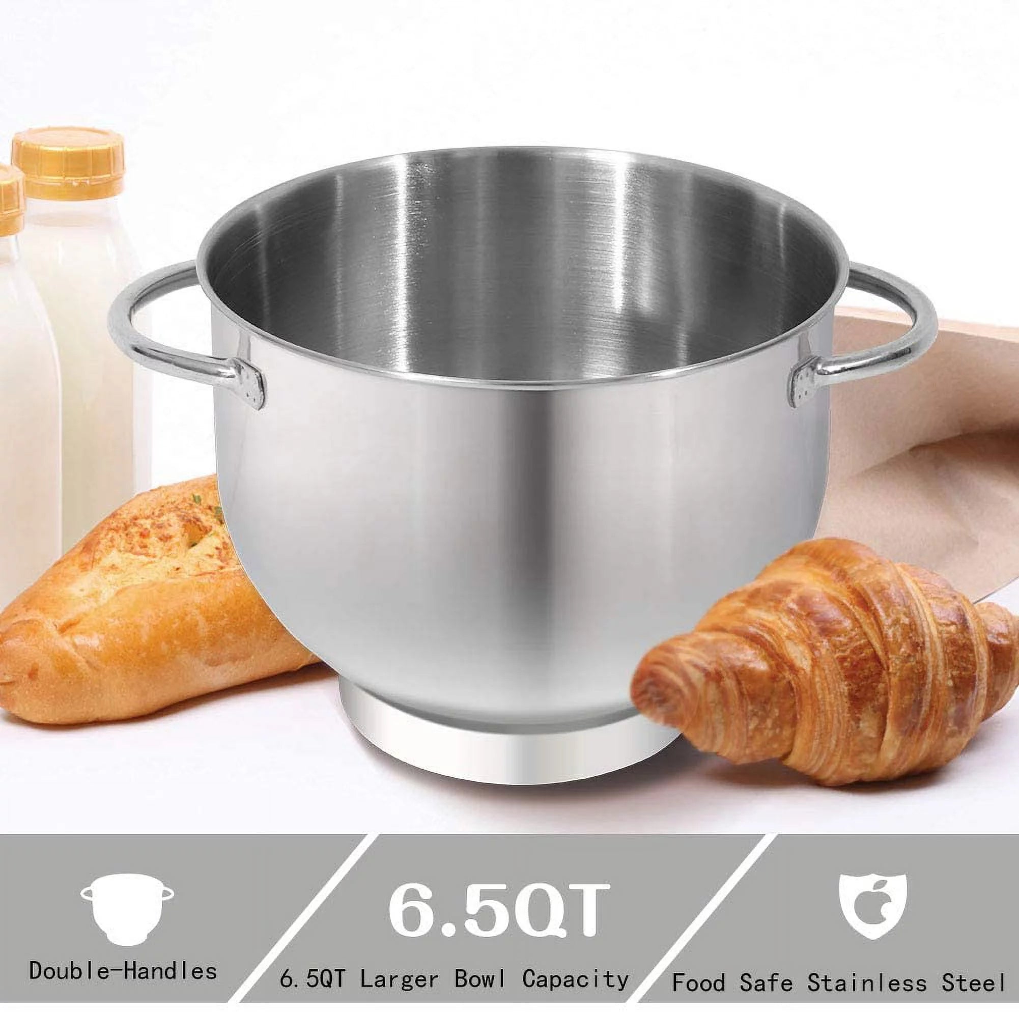 6.5-QT 660W 6-Speed Tilt-Head Stand Mixer with Dough Hook Wire Whip Beater Blue D835266