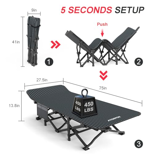 Camping Cot with Cushion and Carry Bag N713