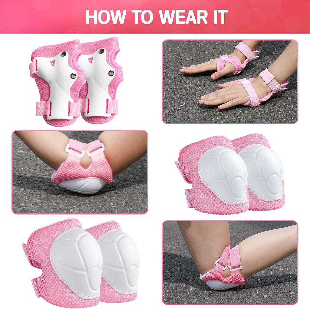 Adjustable Helmet Knee Pads Elbow Pads Wrist Guards Protective Gear Set O869485