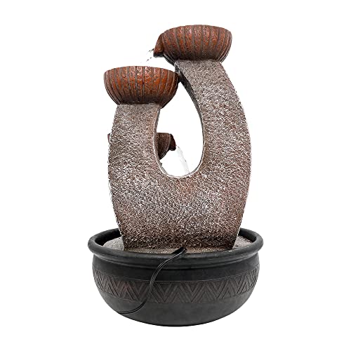 15.7" High 5-Tier Tabletop Water Fountain with LED Lights N547227