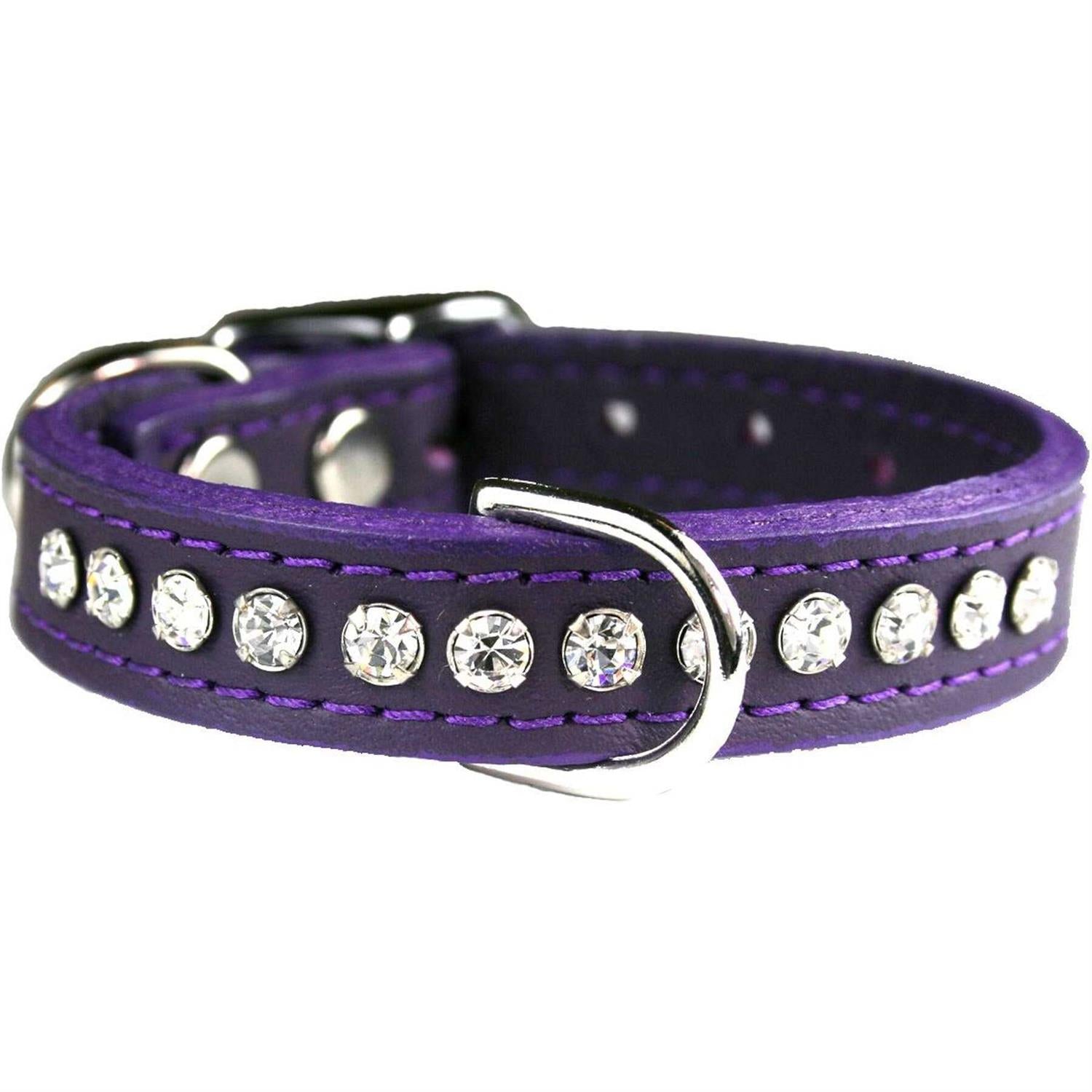 Leather Crystal Dog Collar I708724