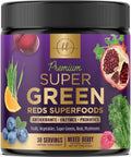 Super Greens Powder with Spirulina, Chlorella, Mushrooms, Antioxidants & Digestive Enzymes - 30 Servings J482