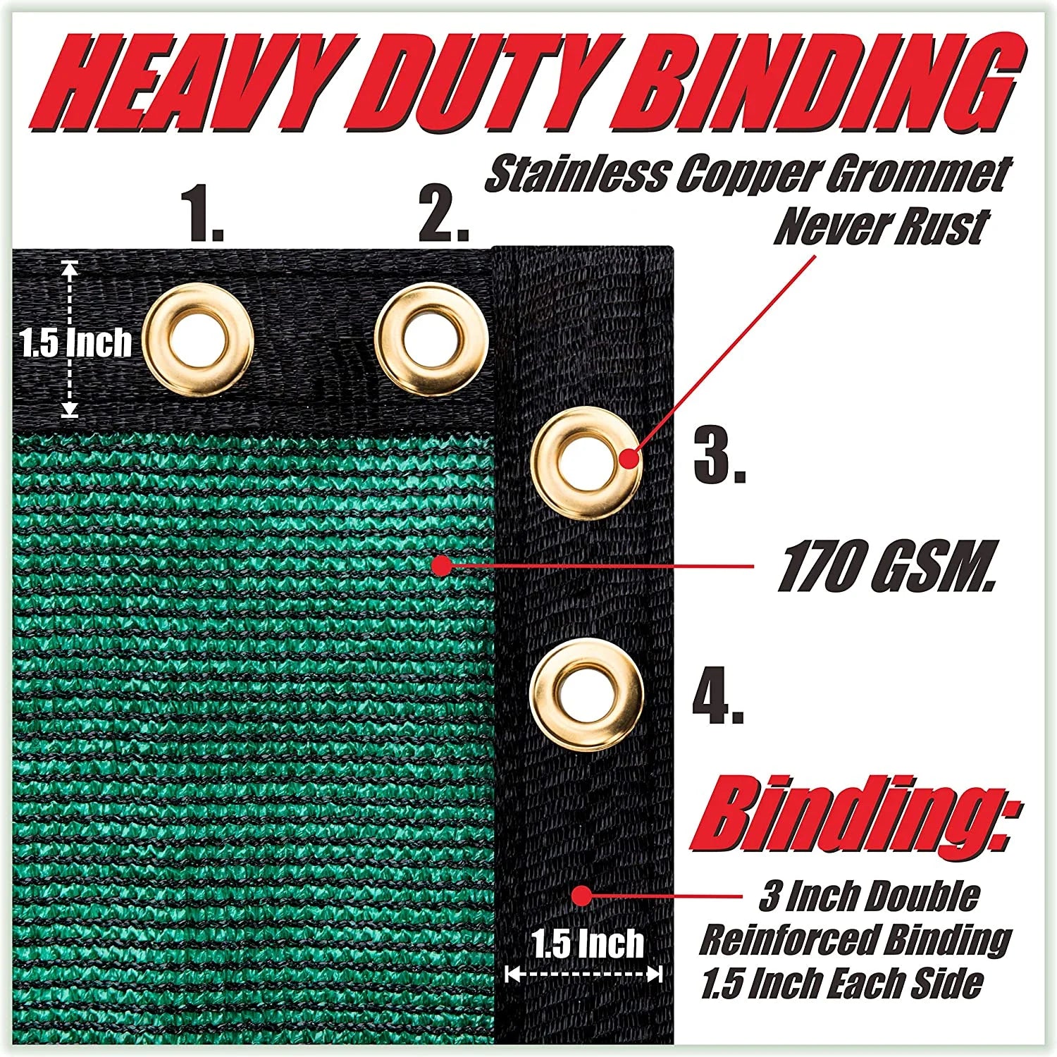 Green 5' x 100' HDPE Fence Privacy Screen with Grommets O11818