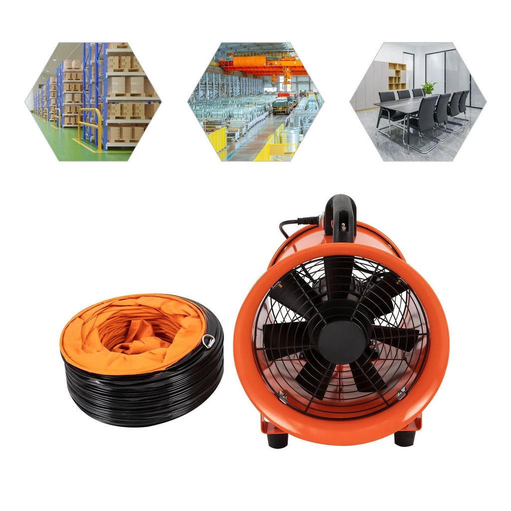 10 Inch Industrial Exhaust Fan with 16 ft Duct Hose O32893