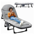 Grey Medium 70 in Foldable Camping Cot with Pillow R878