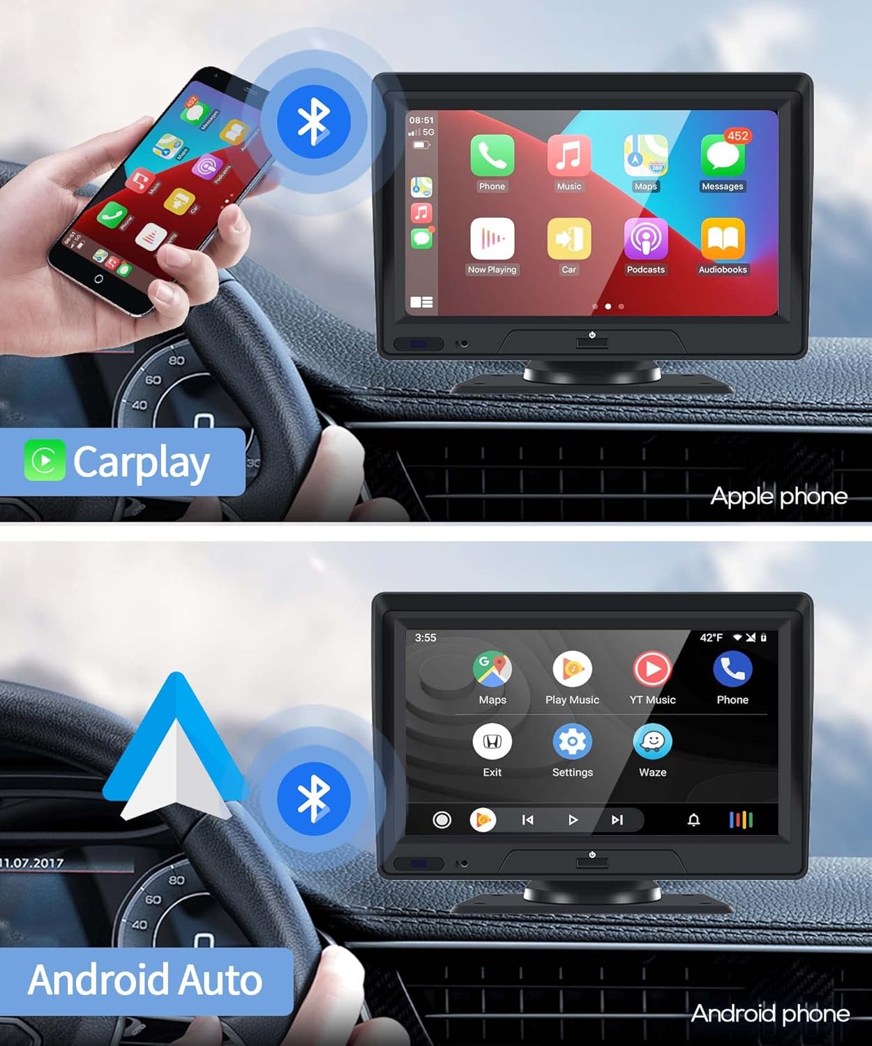 7" Bluetooth Car Stereo with Backup Camera H12025