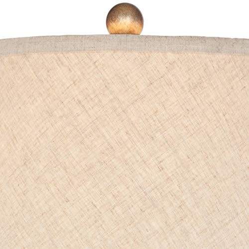 22" High Warm Bronze Brown Fabric Drum Shade Accent Table Lamp N700