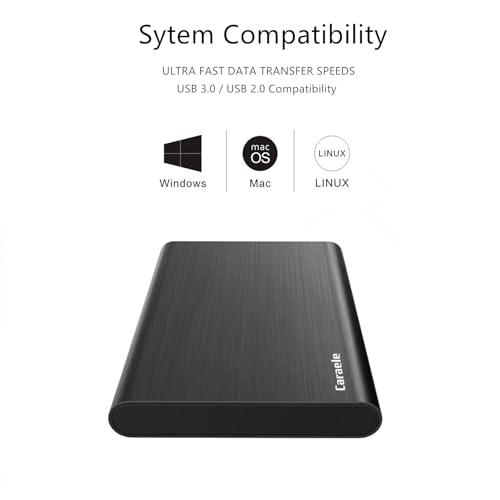 750GB Portable External Hard Drive USB3.0 HDD Storage (Black) G48426