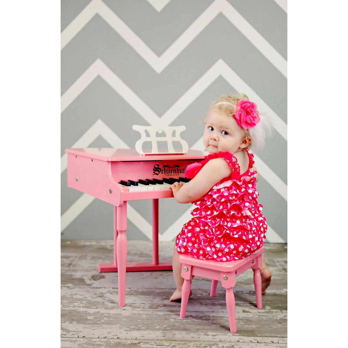 30 Key Pink Baby Grand Piano A1170