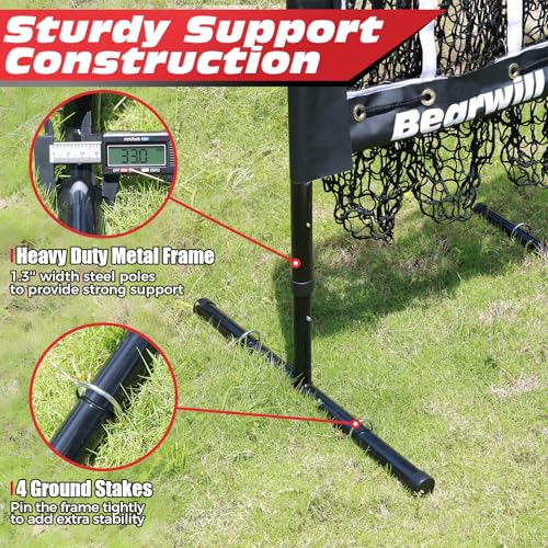 9 Hole Baseball Softball Pitching Net with Strike Zone B38526