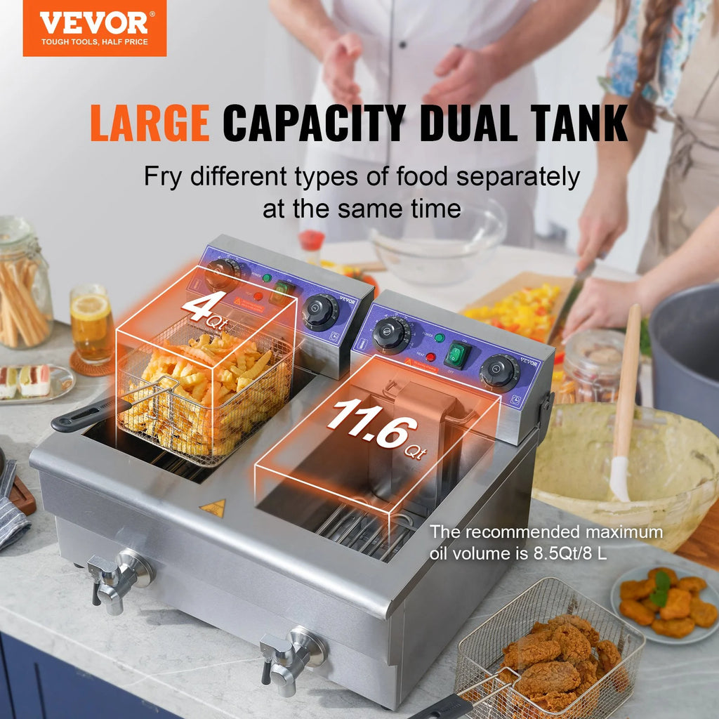 3000W Dual Tank Electric Deep Fryer V952792