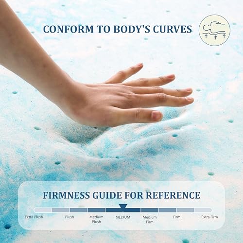 2 Inch Twin Memory Foam Gel Mattress Topper, 38"×75", Medium G361668