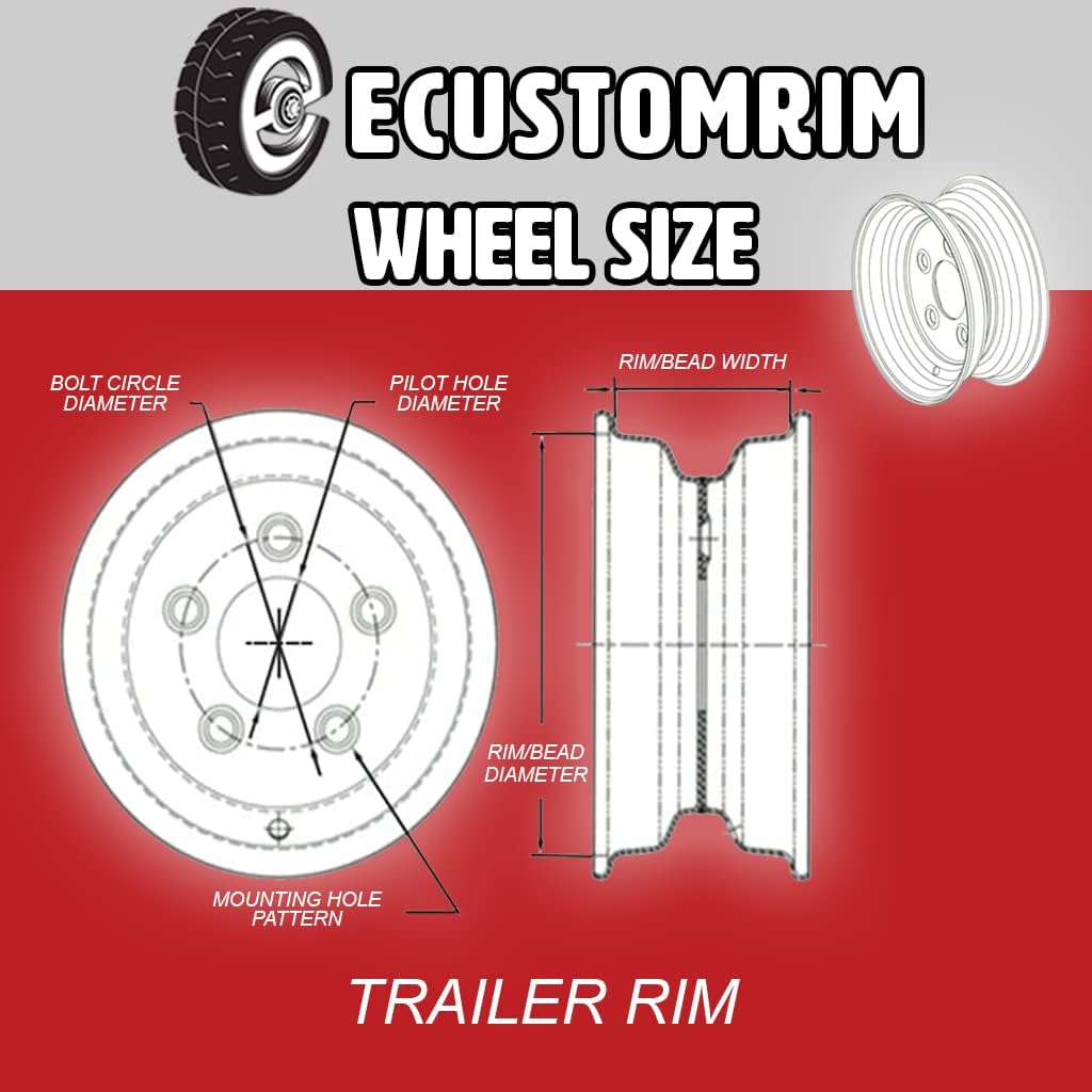 Radial Trailer Tire On Rim ST225/75R15 6 Lug Wheel Galvanized Spoke H903