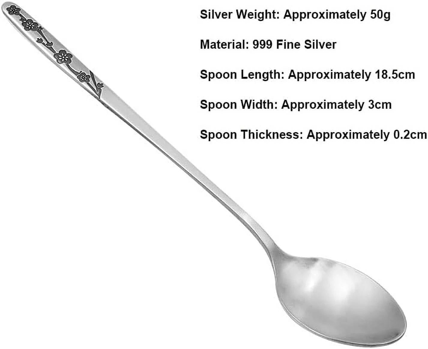 Sterling Silver Rice Spoon Dessert Spoon Stirring Spoon Tableware A148117