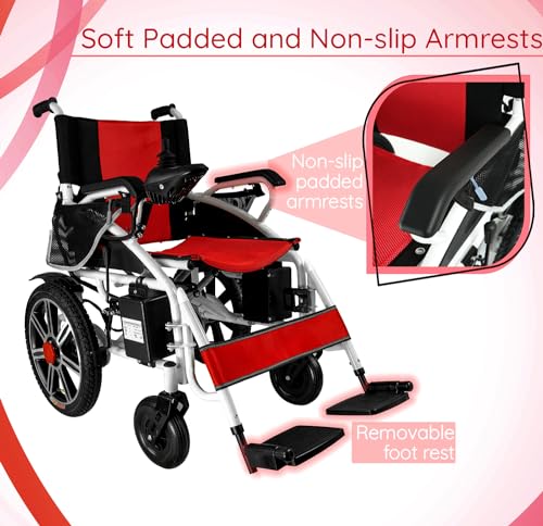 Foldable Power Wheelchair with Dual Motor (Red) B737949