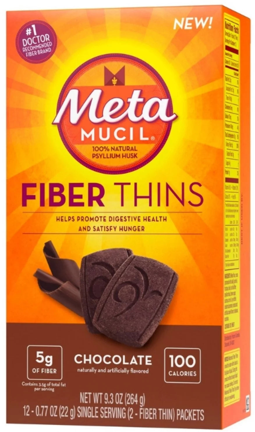 Chocolate Fiber Thins Fiber Supplement, 12 ea (Pack of 3) W52640