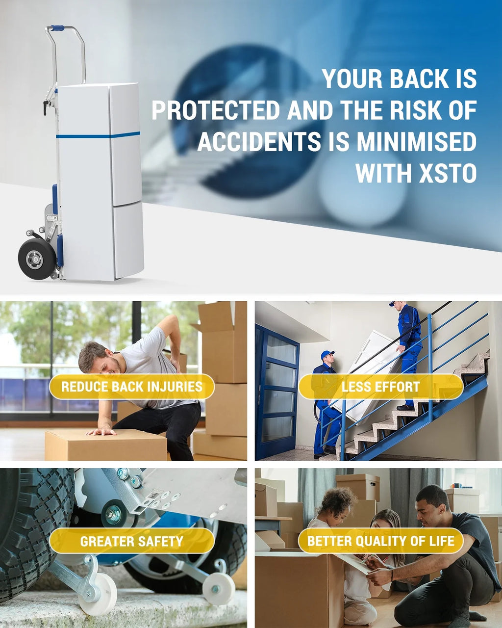 Electric Stair Climbing Hand Truck with Auto Edge Brake, 375LBS Capacity Aluminum Hand Truck F675