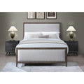 Natural Solid Wood Upholstered Adjustable Platform Bed Queen Y35863