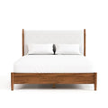 Walnut Solid Wood Queen Bed Frame with Headboard E932
