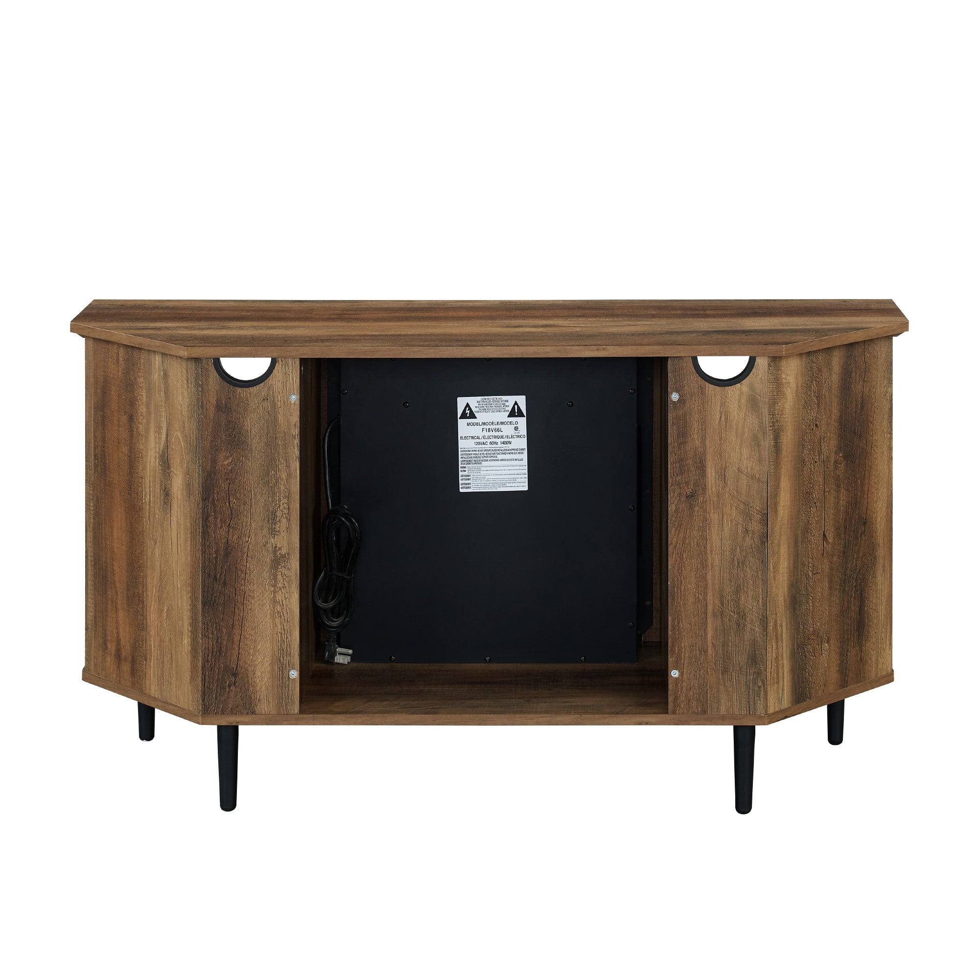 Grey Wash Corner Fireplace TV Console H49229