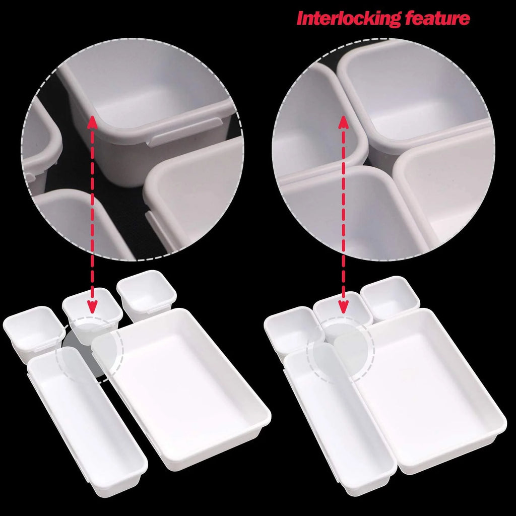 White Plastic Desk Drawer Organizer Set of 22 A6263