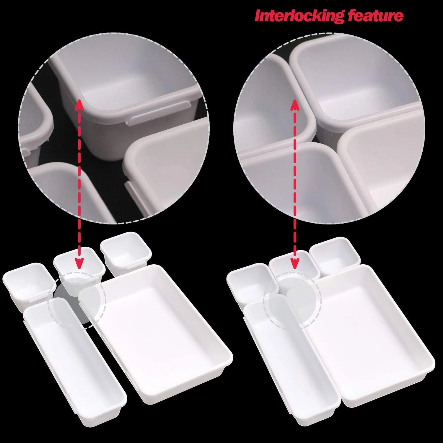 White Plastic Desk Drawer Organizer Set of 22 A6263