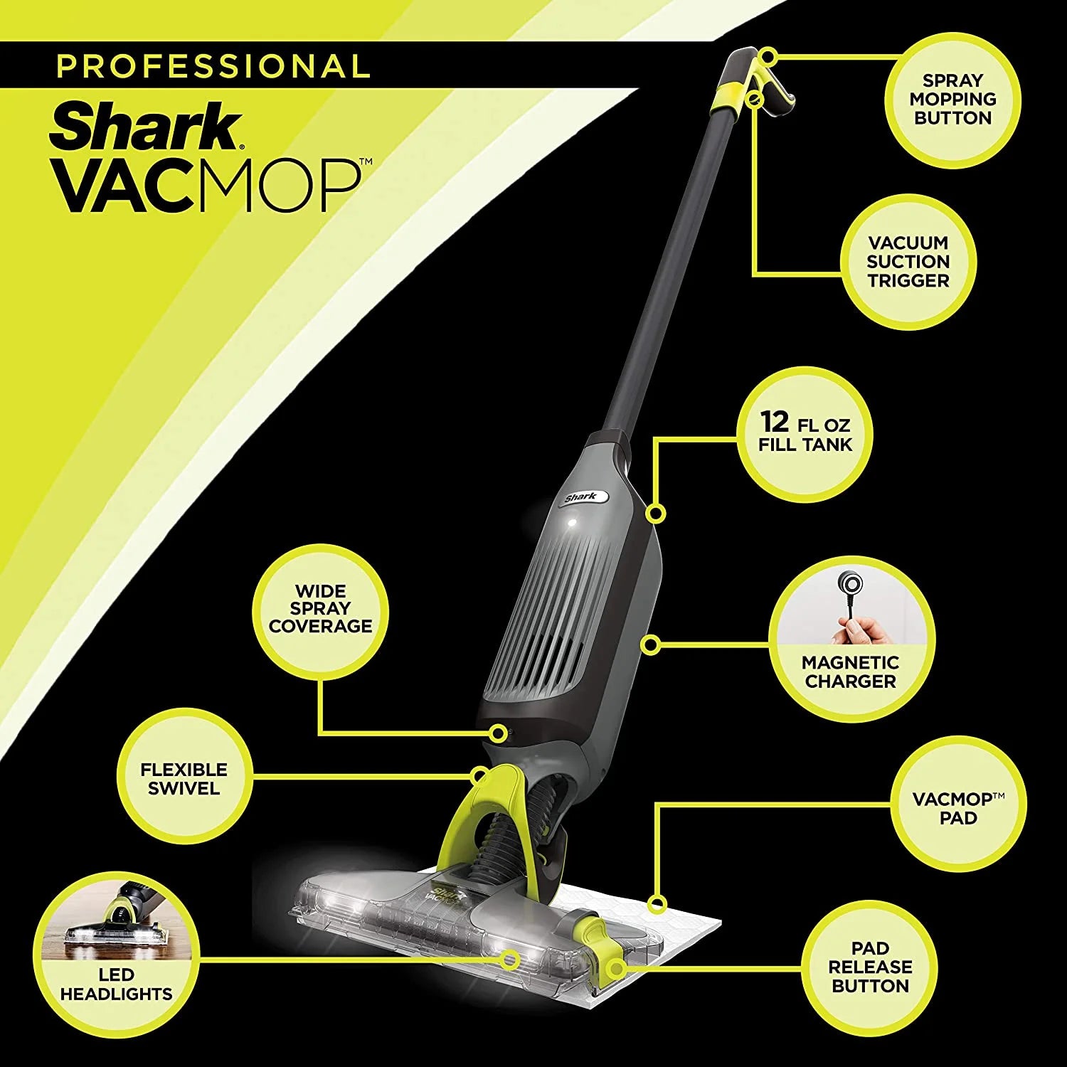 Charcoal Gray Cordless Hard Floor Vacuum Mop S38402