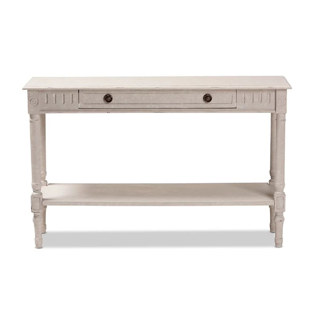 Whitewashed 1-Drawer Console Table Z1730