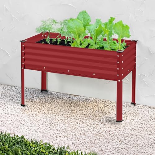 Galvanized Raised Garden Bed Metal Elevated Planter Box Dark Green J5724