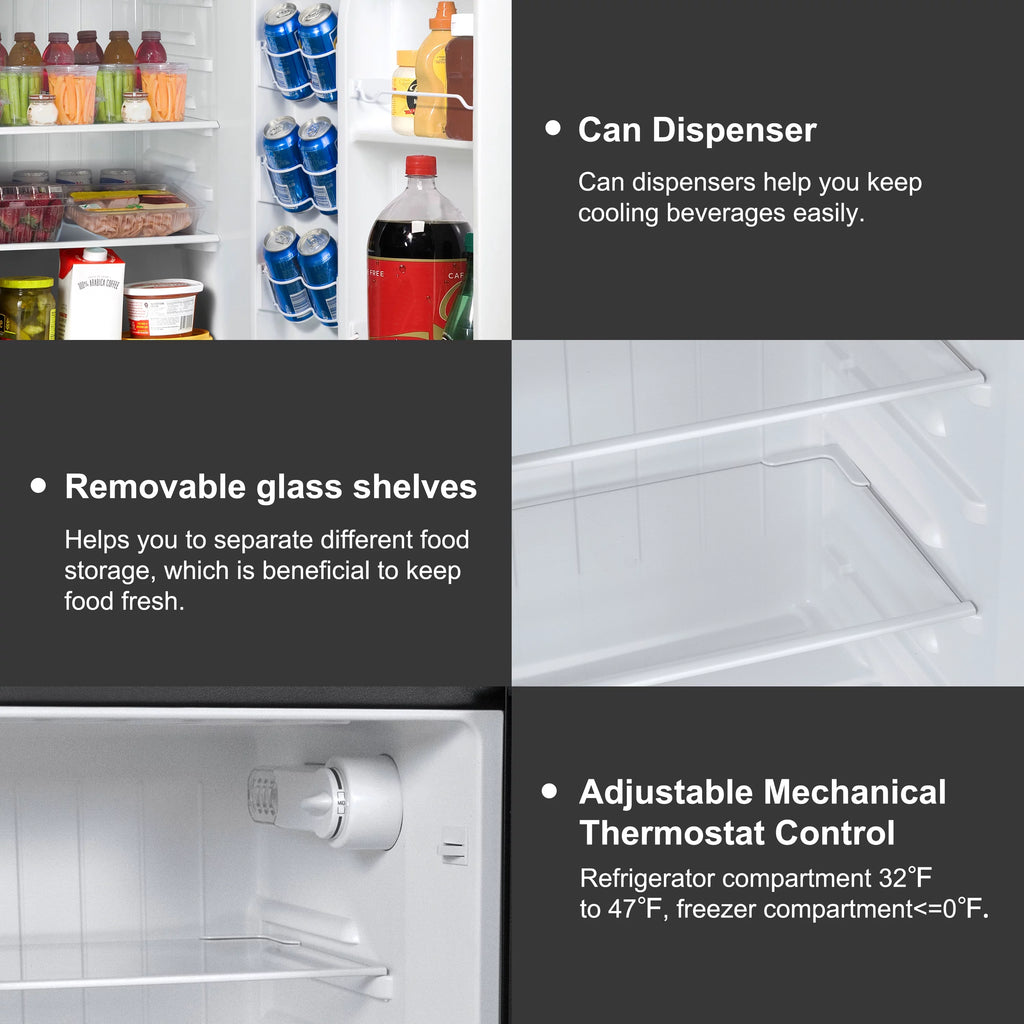 Stainless Steel Two Door Mini Refrigerator with Freezer S863