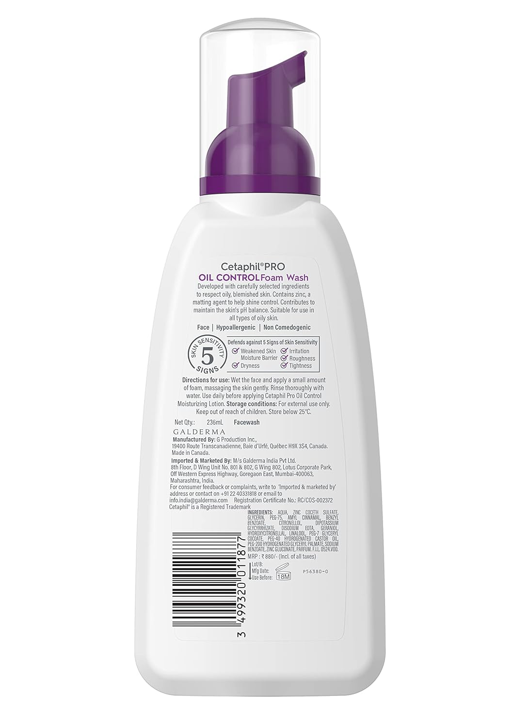 Oil Control Foam Face Wash U855