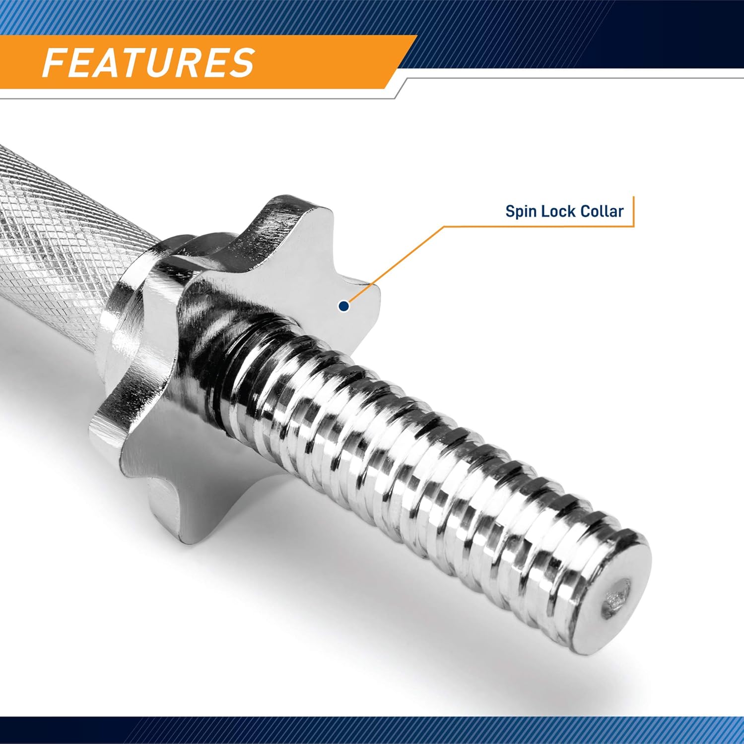 14” Adjustable Chrome Threaded Dumbbell Handles C1138