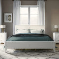 White Queen Wood Platform Bed Frame with Headboard N145