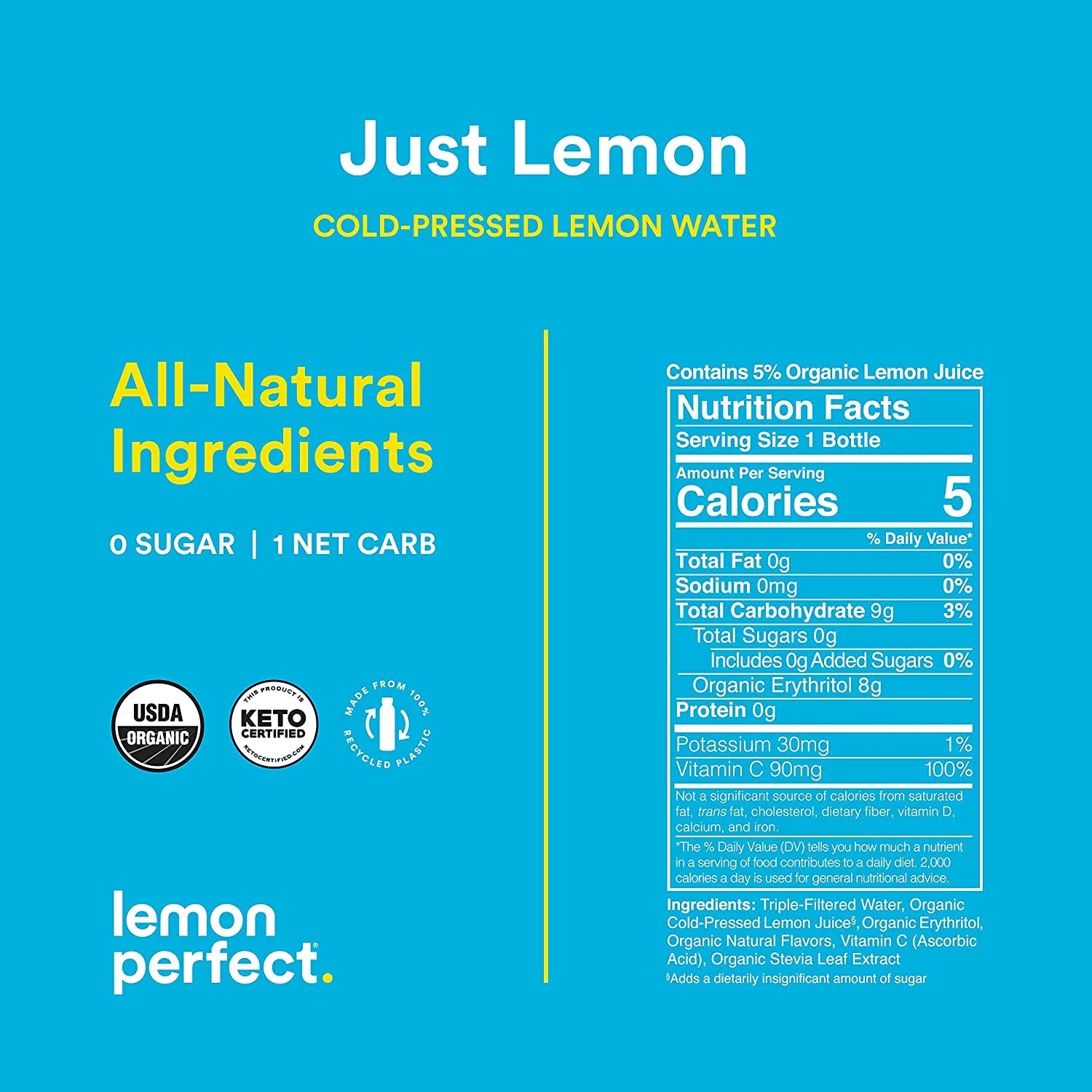 12-Pack 12 fl oz Cold-Pressed Lemon Water I356112