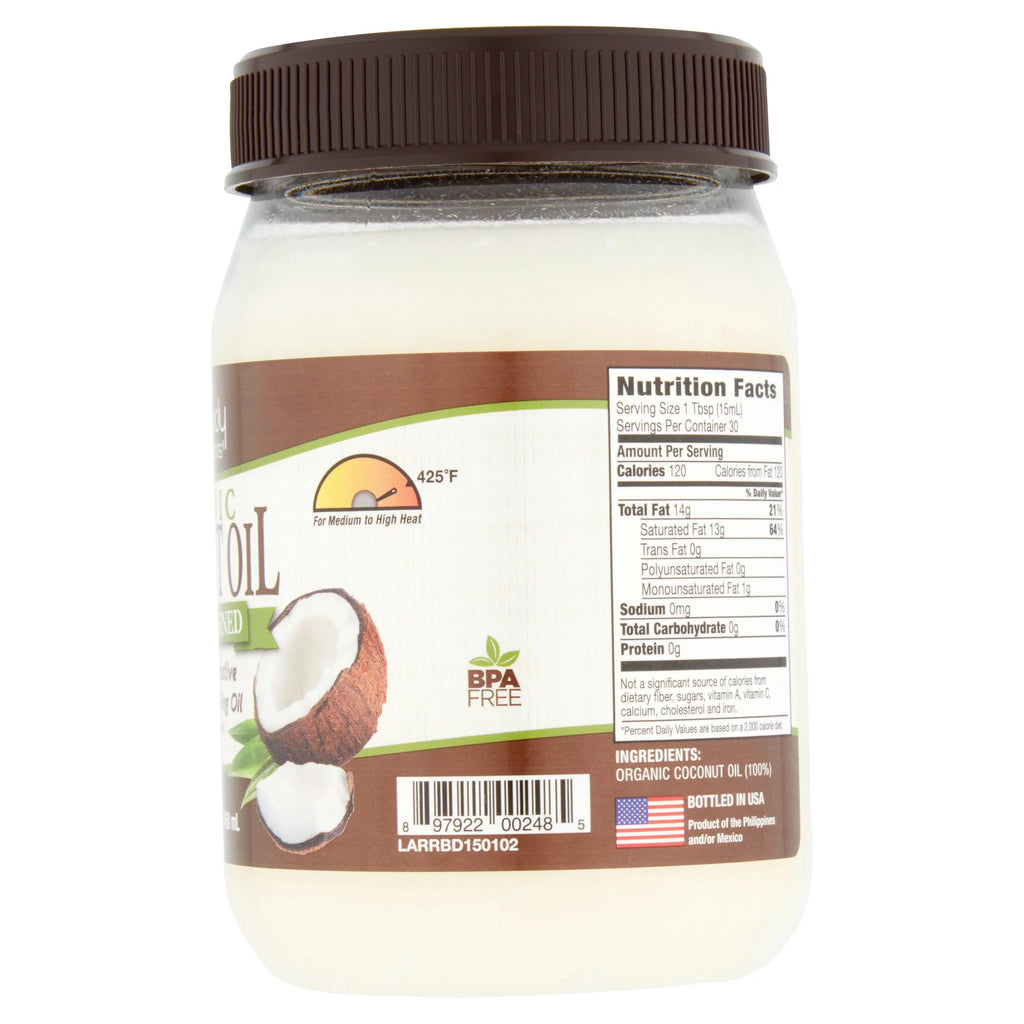 Organic Naturally Refined Coconut Oil, 15.5 fl oz, 6 pack Y16701