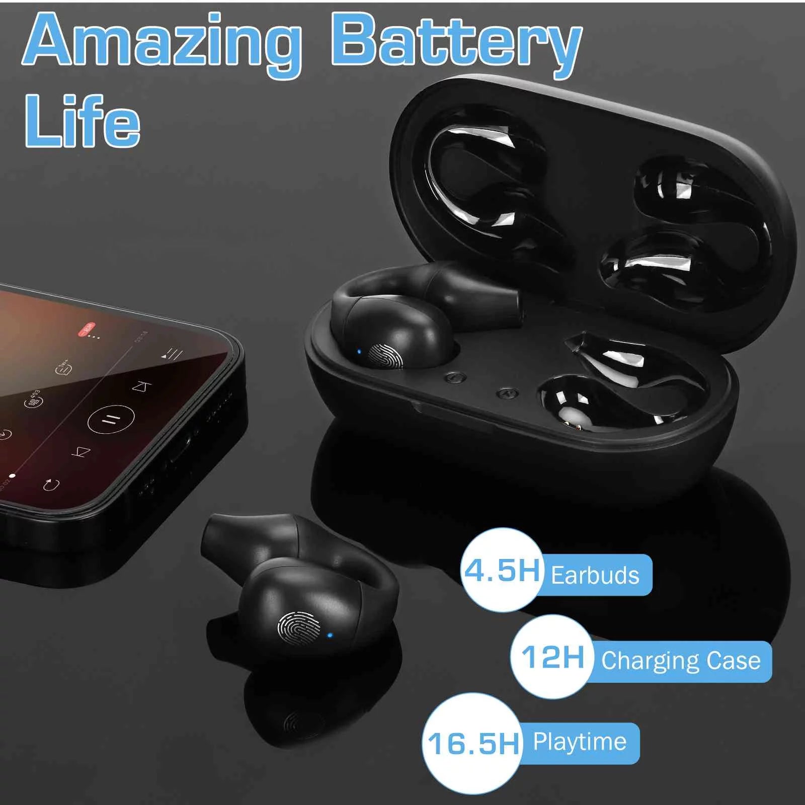 Black True Wireless Earbuds with Charging Case A942