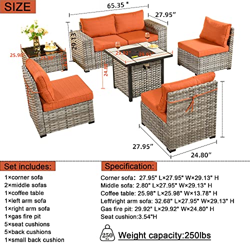 Black 6 Pcs Patio Furniture Set with Coffee Table H542