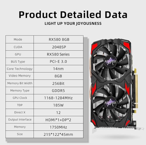 RX 580 Graphics Card, 8GB, GDDR5, 256 Bit, PCI Express 3.0 R2041