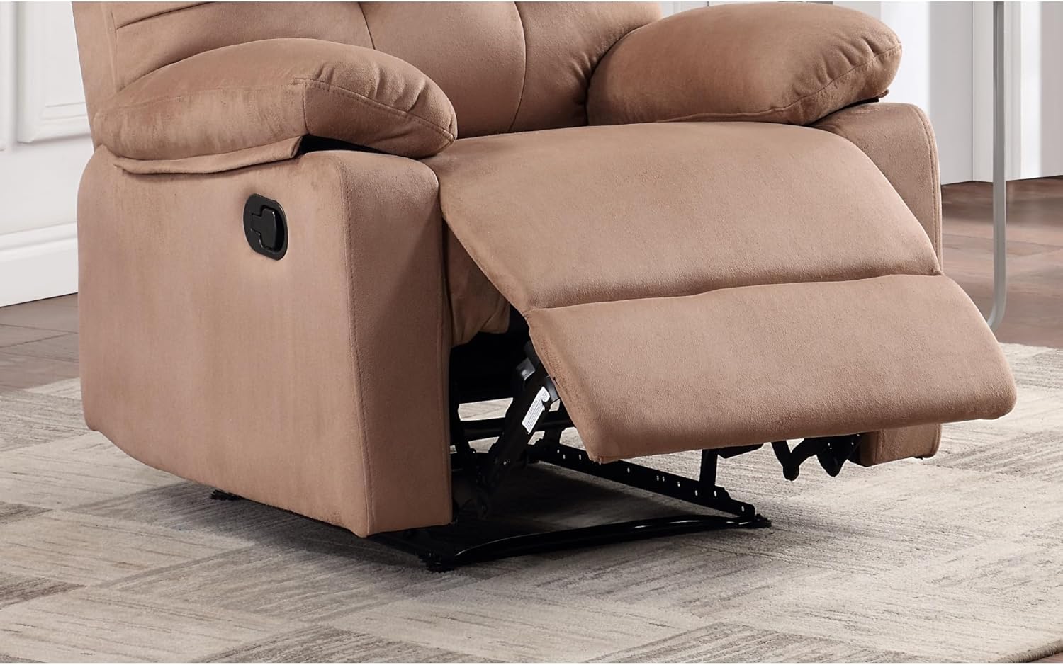 Peat Color Plush Microfiber Motion Recliner Chair N560