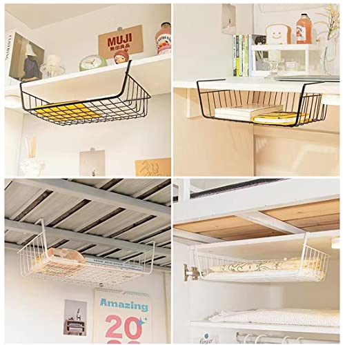 Black 2 Piece Under Shelf Hanging Storage Basket Q366929