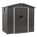 5x3 FT Waterproof Metal Garden Shed with Window and Lockable Double Door Dark Gray T787
